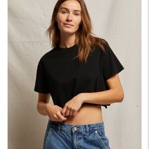 Perfectwhitetee black crop t shirt ONE SIZE